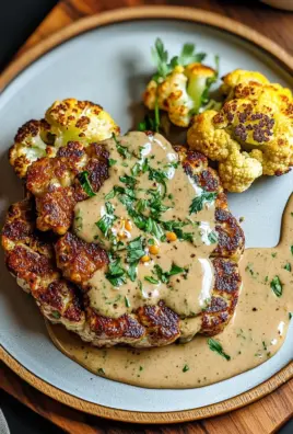 Blumenkohlsteak mit Pfefferrahmsauce