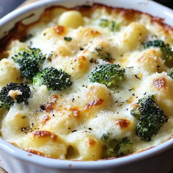 Cremiger Gnocchi Brokkoli-Auflauf
