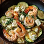 Garnelen Feta Pfanne mit Zucchini