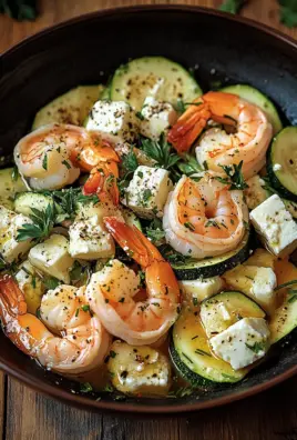 Garnelen Feta Pfanne mit Zucchini 24 Garnelen Feta Pfanne mit Zucchini