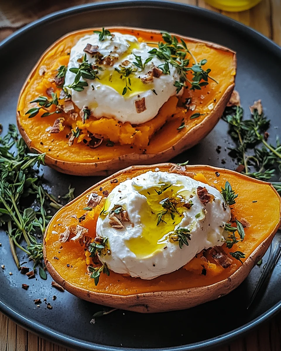 Gefüllte Süßkartoffeln mit Burrata 22 Gefüllte