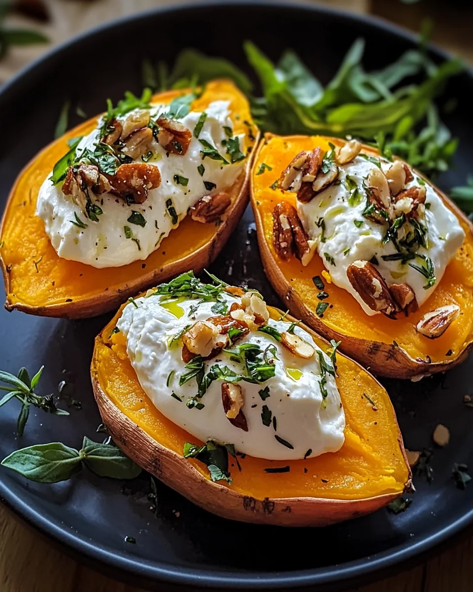 Gefüllte Süßkartoffeln mit Burrata 24 Gefüllte Süßkartoffeln mit Burrata