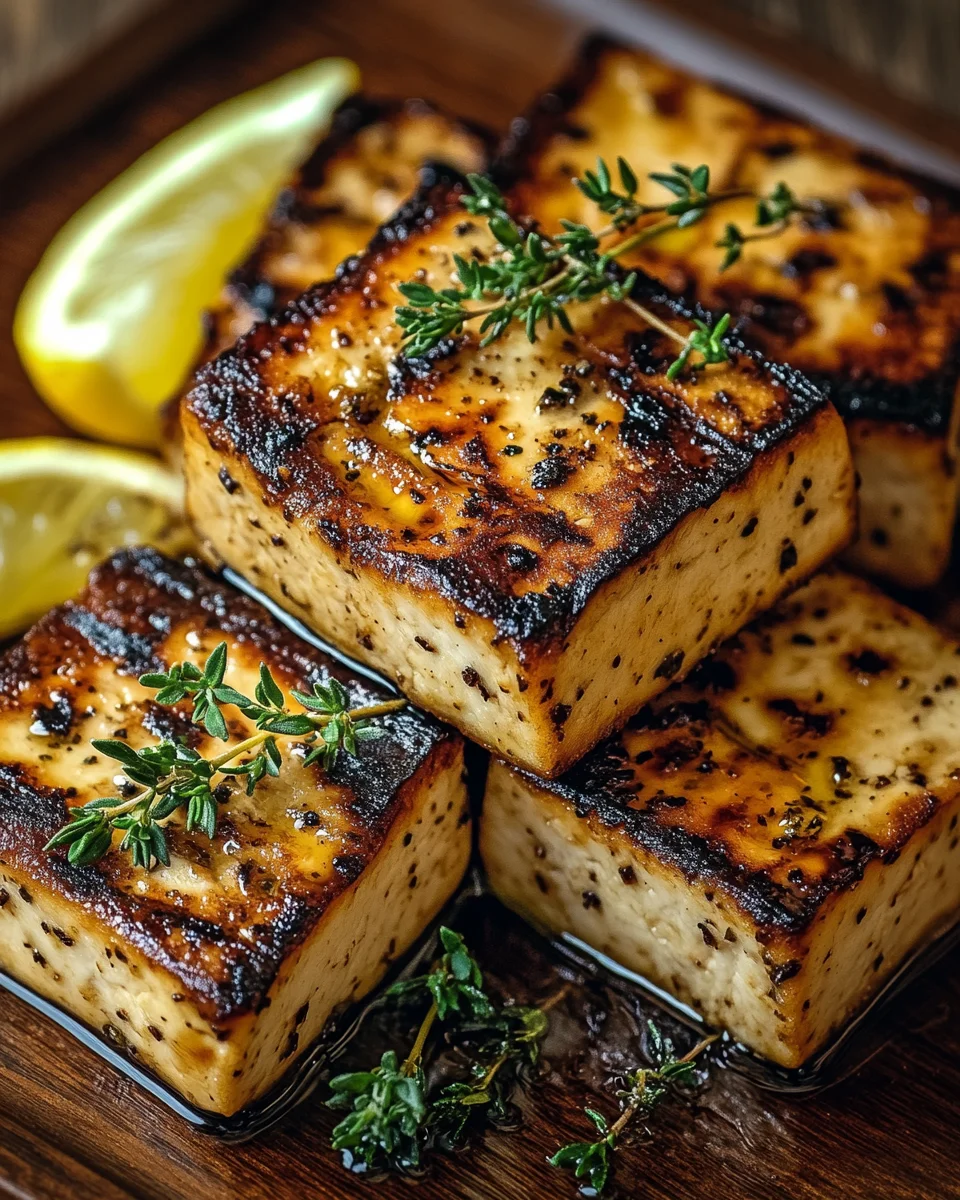 Griechischer gegrillter Tofu mit Zitrone und Thymian 18 Griechischer
