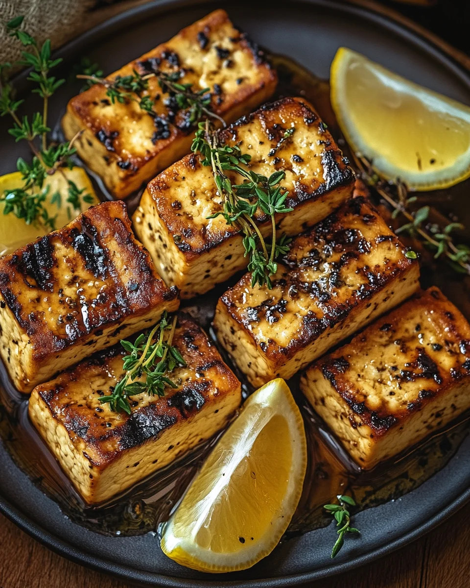 Griechischer gegrillter Tofu mit Zitrone und Thymian 20 Griechischer gegrillter Tofu mit Zitrone und Thymian