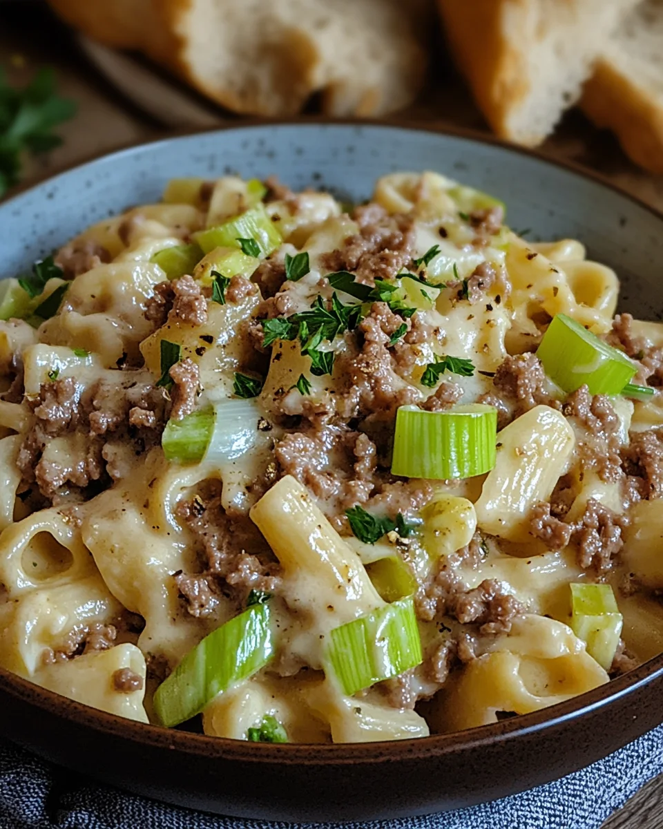 Käse-Lauch Pasta mit Hackfleisch 26 Käse-Lauch Pasta mit Hackfleisch