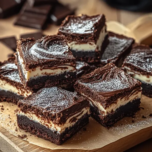 Käsekuchen Brownies mit Frischkäse und Schokolade