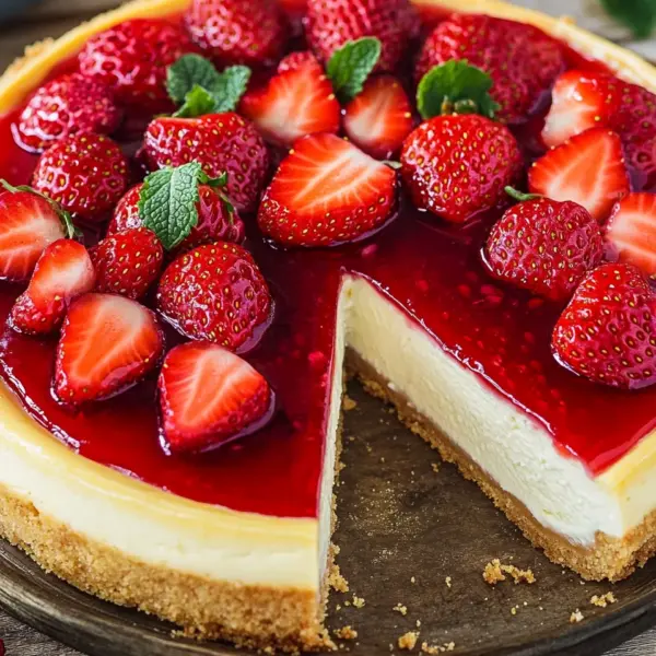 Käsekuchen mit Erdbeeren