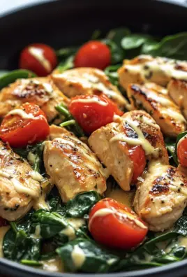 Keto Hähnchen-Spinat-Tomaten-Pfanne 30 Keto Hähnchen-Spinat-Tomaten-Pfanne