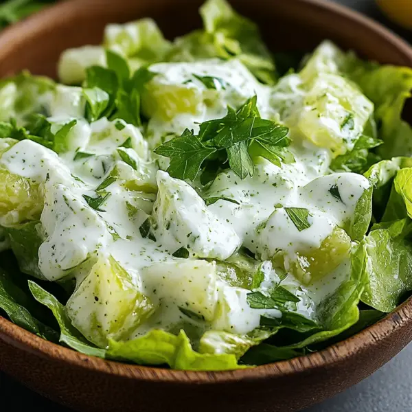 Kopfsalat mit Omas Sahne-Zitronen-Dressing