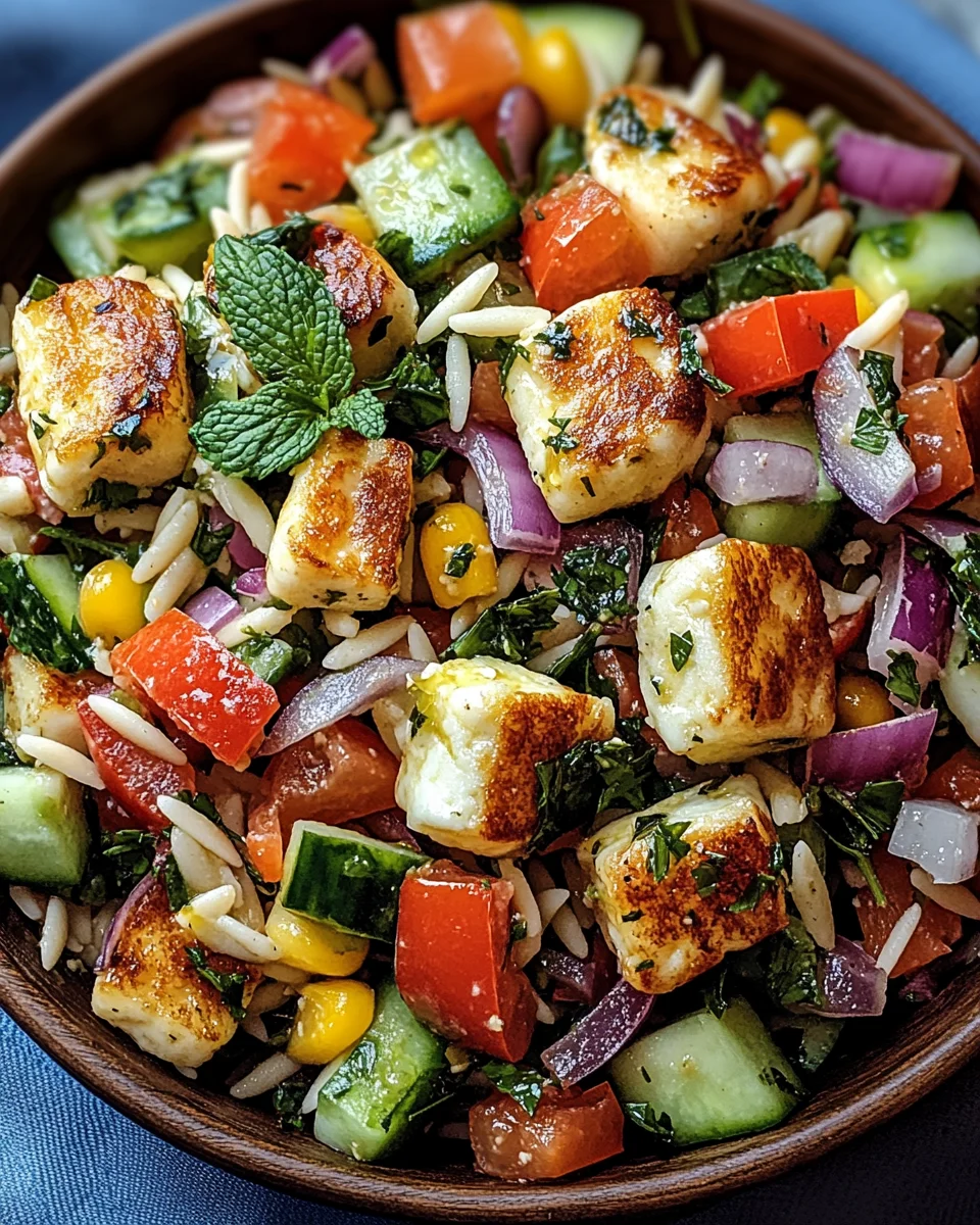 Kritharaki-Salat mit Halloumi-Croutons 21 Kritharaki-Salat