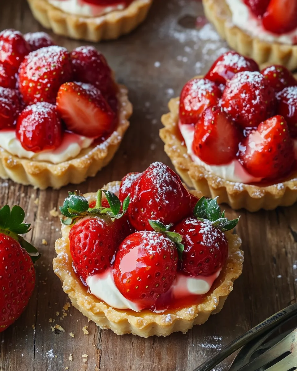 M&uuml;rbeteig Tartelettes mit Erdbeeren und Mascarponecreme