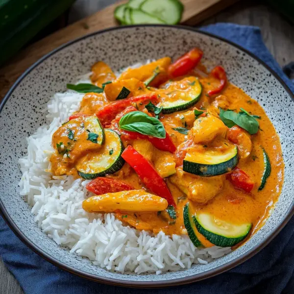 Paprika-Zucchini-Rahm-Hähnchen