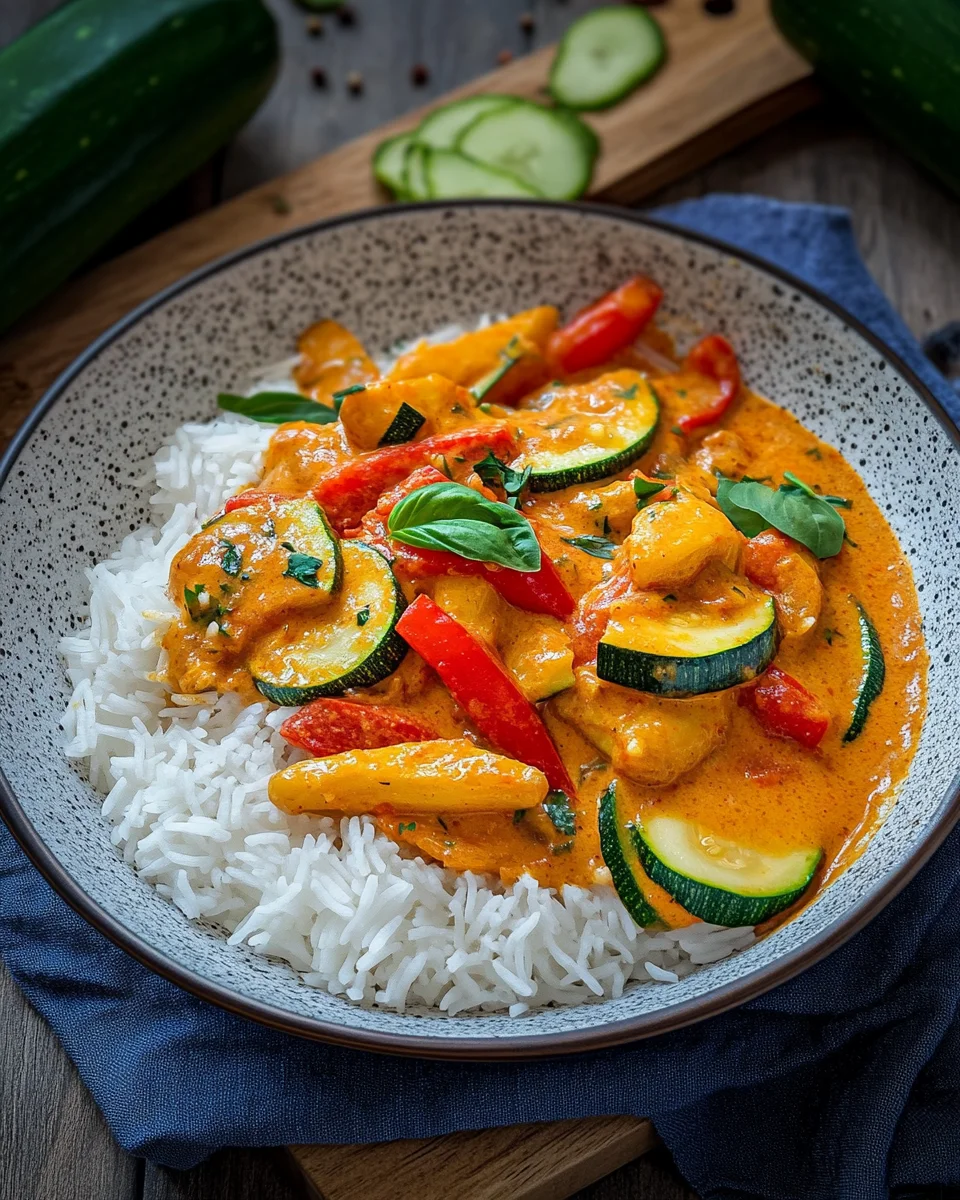 Paprika-Zucchini-Rahm-Hähnchen 20 Paprika-Zucchini-Rahm-Hähnchen