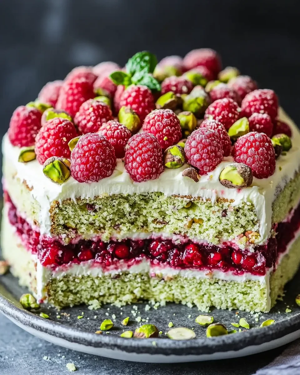 Pistazien-Himbeer-Torte mit Mascarpone-Creme 22 Pistazien-Himbeer-Torte