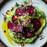 Rote Bete Carpaccio auf Avocadocreme