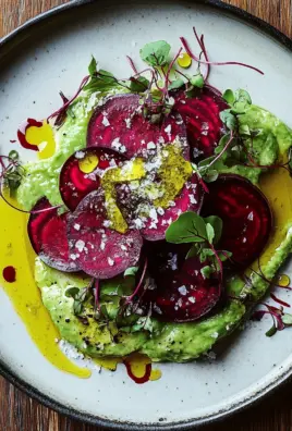 Rote Bete Carpaccio auf Avocadocreme 24 Rote Bete Carpaccio auf Avocadocreme