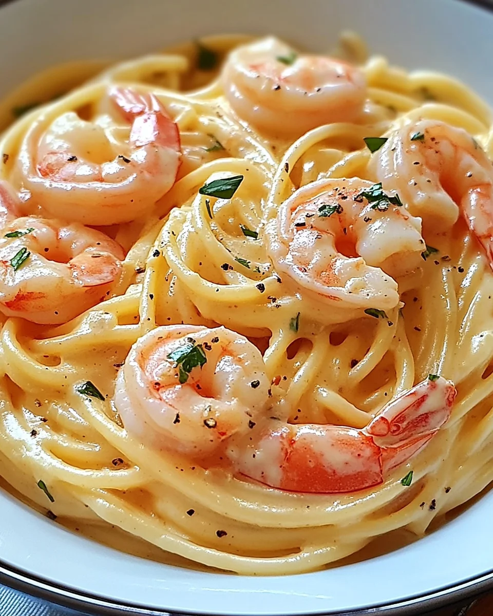 Spaghetti mit Garnelen in Frischkäsesauce 20 Spaghetti