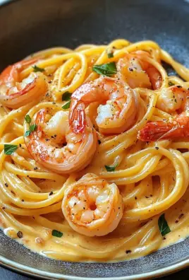 Spaghetti mit Garnelen in Frischkäsesauce