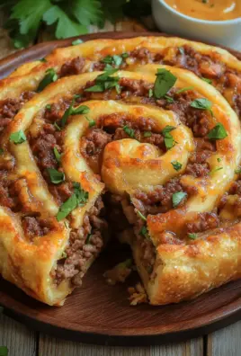 Teig eingerollt mit Hackfleisch Rezept