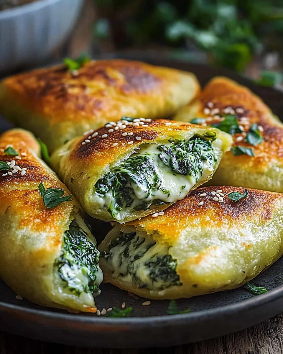 Vegane Kartoffeltaschen mit Spinat-Frischkäse-Füllung 18 Vegane Kartoffeltaschen mit Spinat-Frischkäse-Füllung