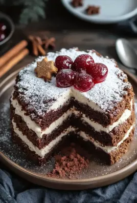 Winterlicher Maulwurfkuchen mit Zimtsahne und Punschkirschen 27 Winterlicher Maulwurfkuchen mit Zimtsahne und Punschkirschen