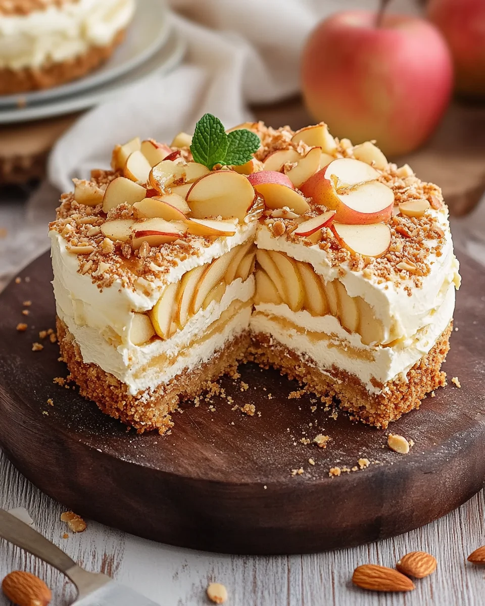 Apfel-Mascarpone-Torte mit Mandelboden