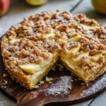 Apfelkuchen vom Blech - mit Pudding und knusprigen Streusel