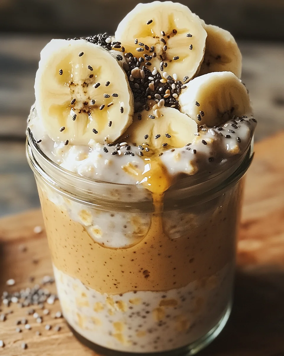 Bananen-Erdnussbutter Overnight Oats