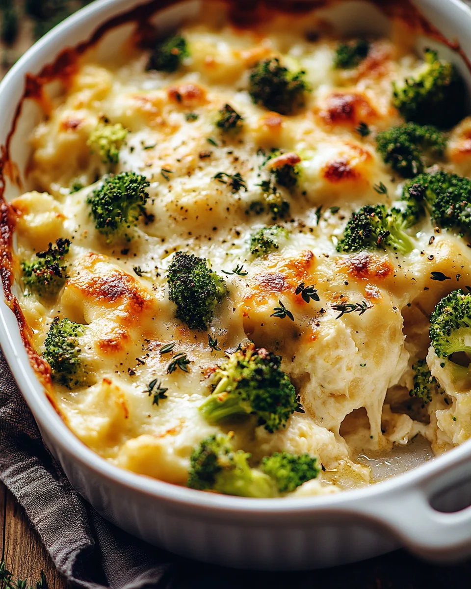 Brokkoli Hähnchen Auflauf mit Frischkäse und Mozzarella 22 Brokkoli