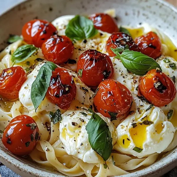 Burrata Pasta mit Tomaten aus dem Ofen