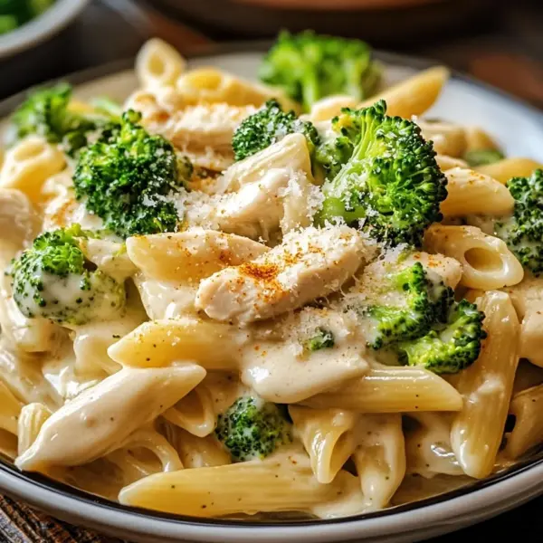 Cremige Hähnchen-Brokkoli-Alfredo Pasta