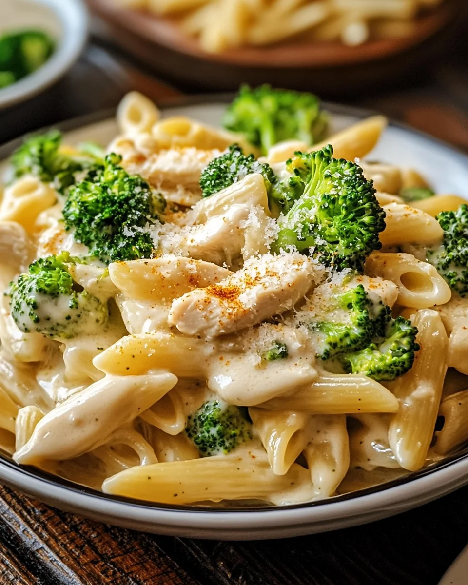 Cremige H&auml;hnchen-Brokkoli-Alfredo Pasta