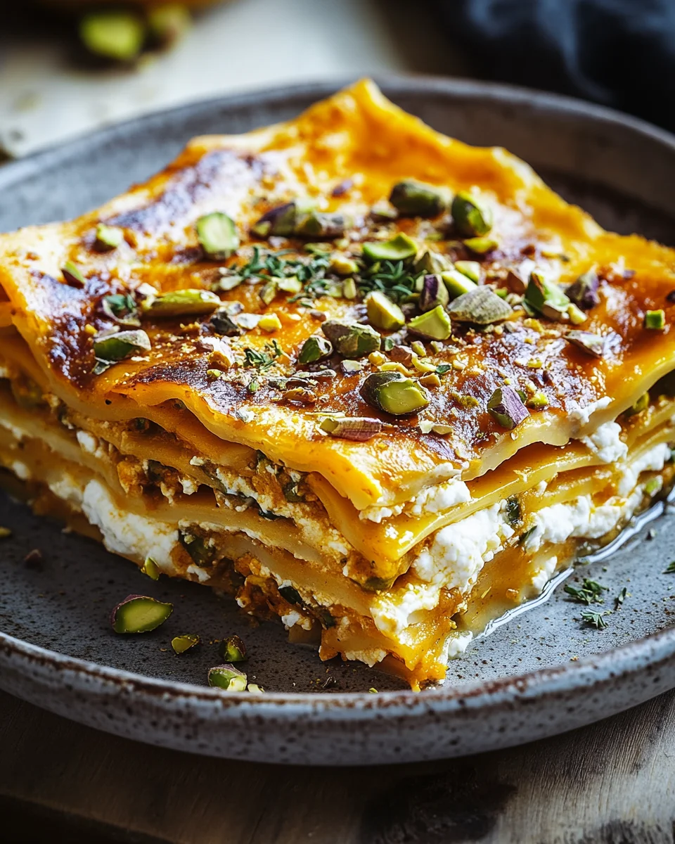 Cremige Kürbislasagne mit Ricotta und Pistazien 19 Cremige