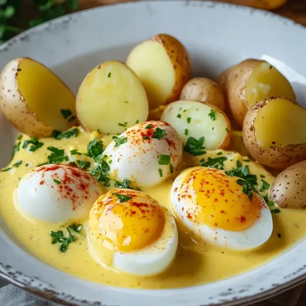 Eier in Senfsoße