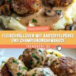 Fleischbällchen mit Kartoffelpüree und Champignonrahmsauce 18 Pinterest Hidden Image