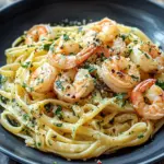 Garnelen Pasta mit Kr&auml;uterbutter und Knoblauch