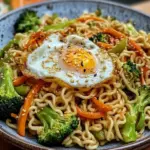 Gebratene Nudeln mit Gem&uuml;se und Ei - asiatisch