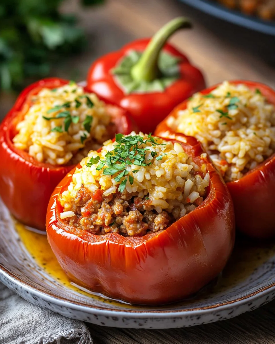 Gefüllte Paprika mit Hackfleisch und Reis 19 Gefüllte
