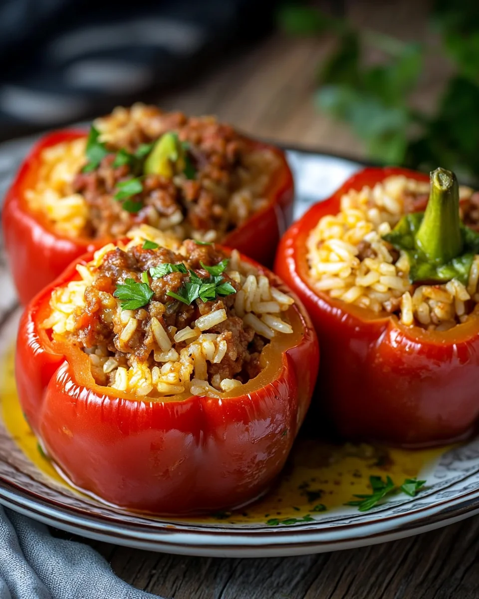 Gefüllte Paprika mit Hackfleisch und Reis 21 Gefüllte Paprika mit Hackfleisch und Reis