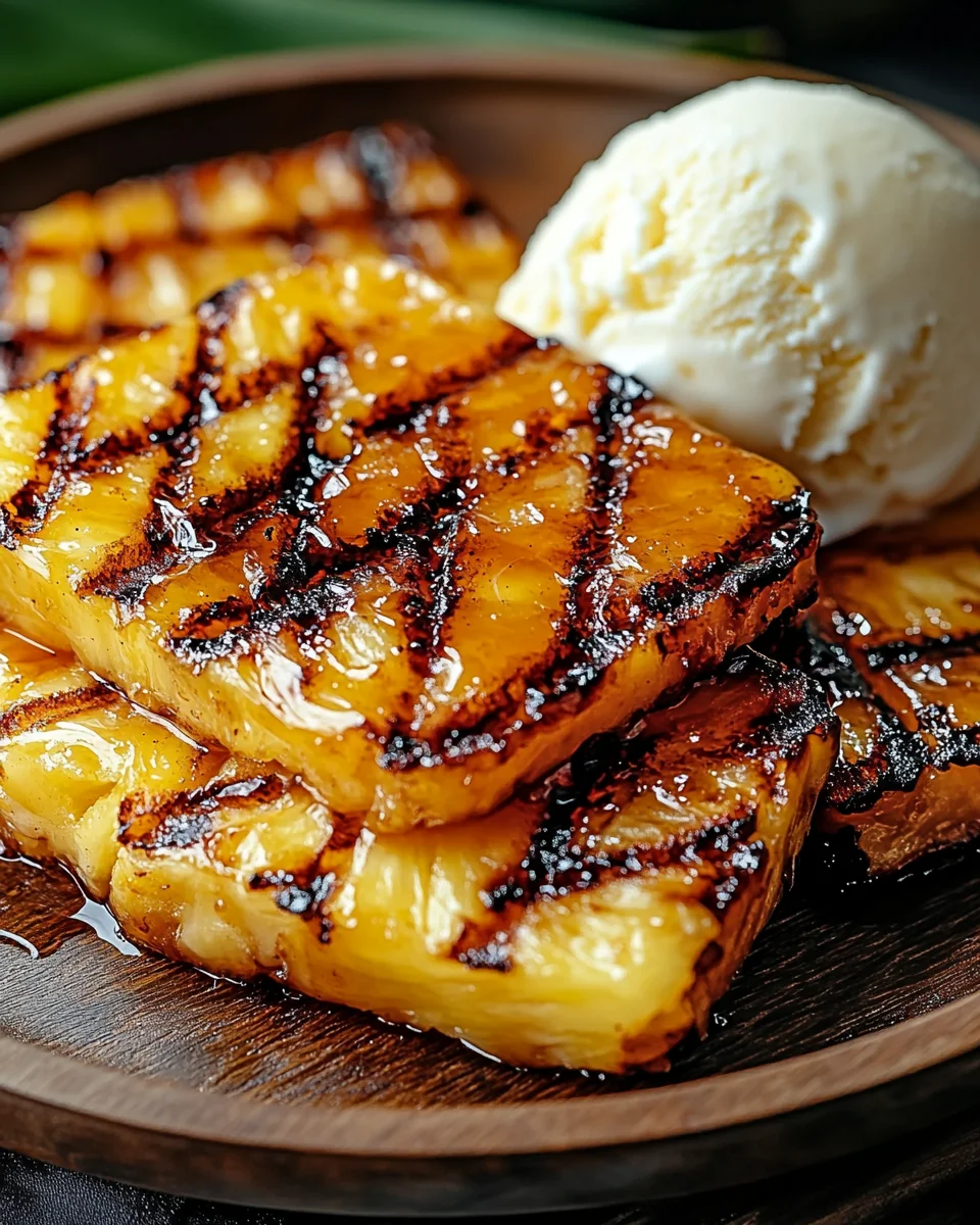 Gegrillte Ananas mit Honig & Zimt