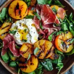 Gegrillter Nektarinen-Burrata-Prosciutto-Salat