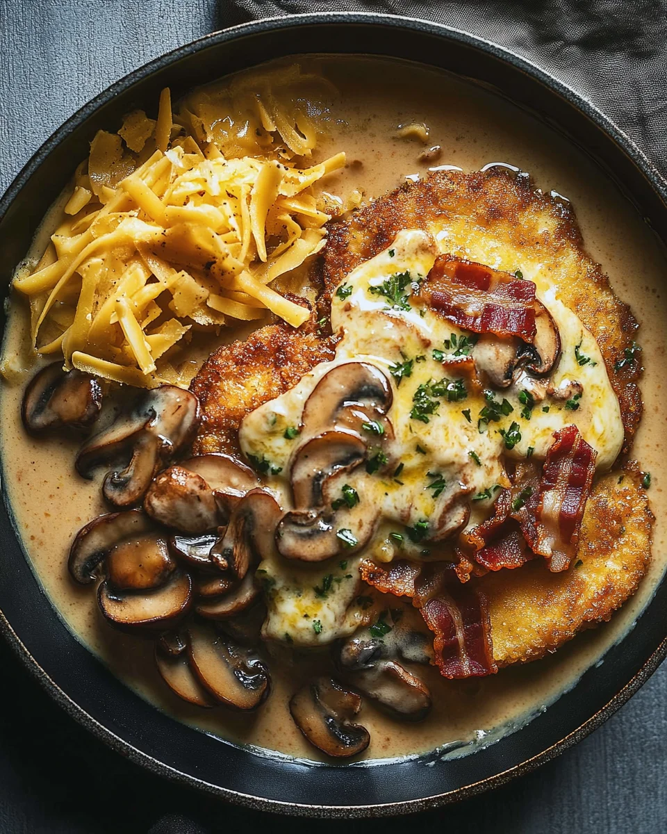 Geschmorte Schnitzelpfanne in köstlicher Jägersauce Rezept 22 Geschmorte