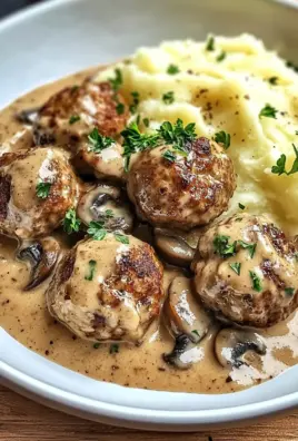Hackbällchen in Champignon-Rahmsoße 24 Hackbällchen in Champignon-Rahmsoße