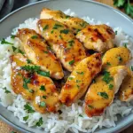 Honig Senf H&auml;hnchen mit Reis