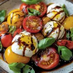 Italienischer Burrata-Caprese-Salat aus Heirloom-Tomaten