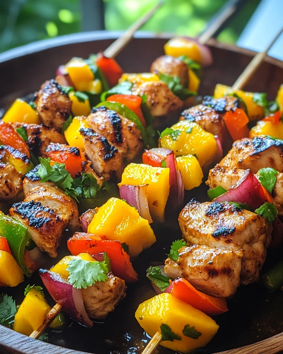 Karibische Hähnchenspieße mit Mango-Salsa 28 Karibische Hähnchenspieße mit Mango-Salsa
