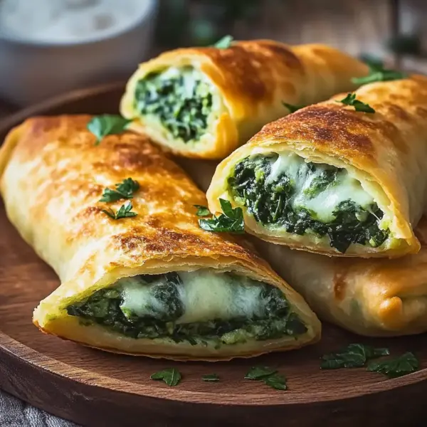Kartoffeltaschen mit Spinat-Frischkäse-Füllung genießen!