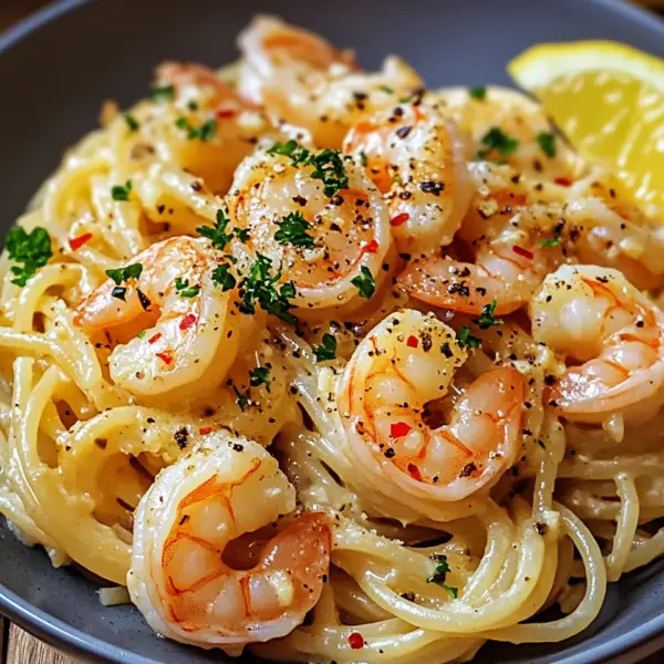 Knoblauch-Butter-Shrimp Pasta