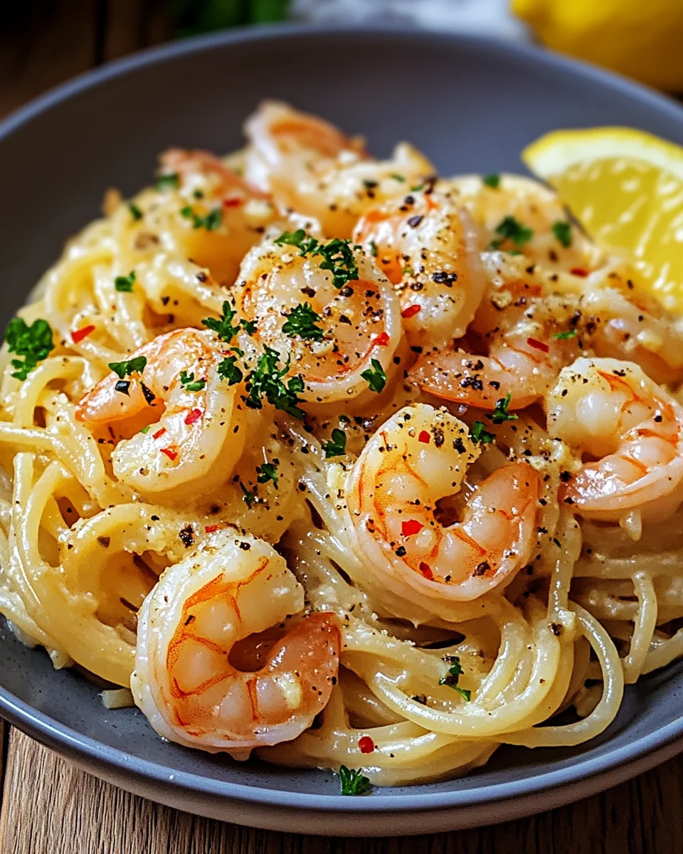 Knoblauch-Butter-Shrimp Pasta