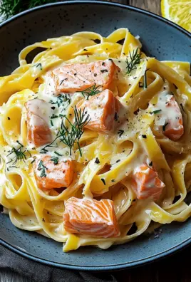 Lachs-Tagliatelle mit cremiger Zitronensoße